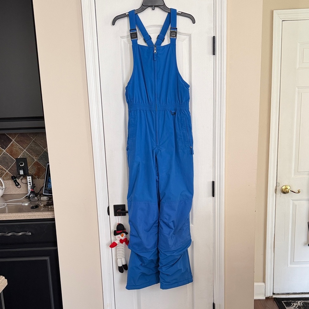 Lands' End Vibrant Blue snow bibs. Kids large.